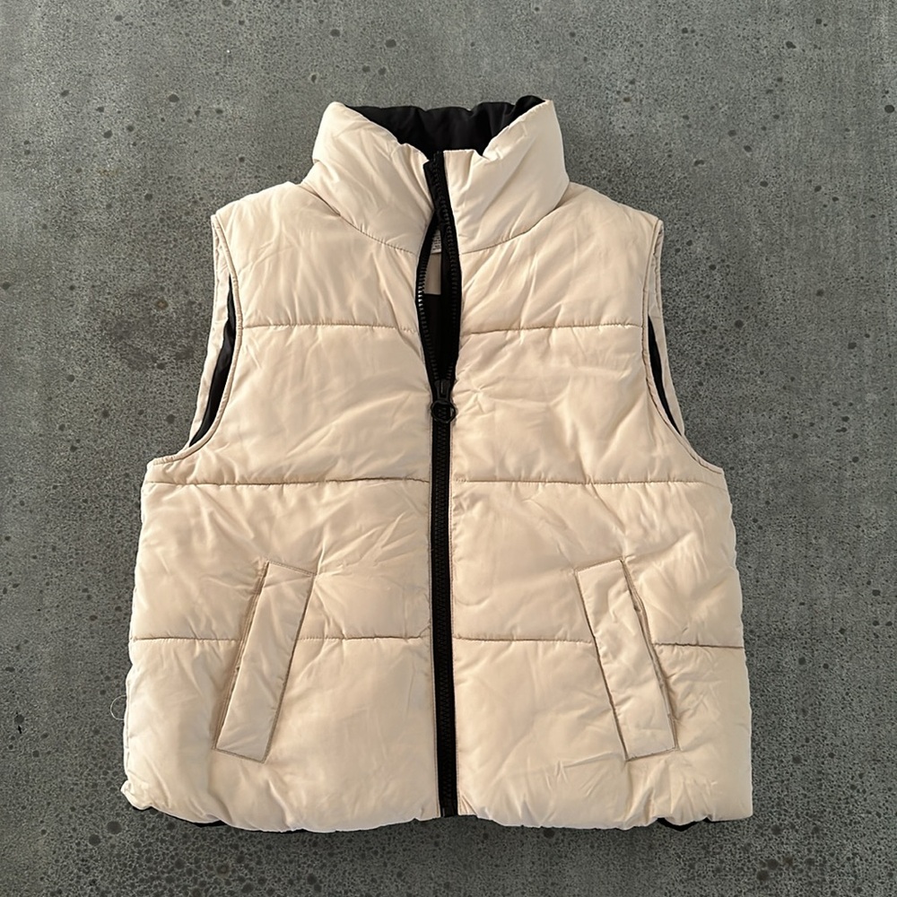 Topshop Cream Puffer Vest Size Medium